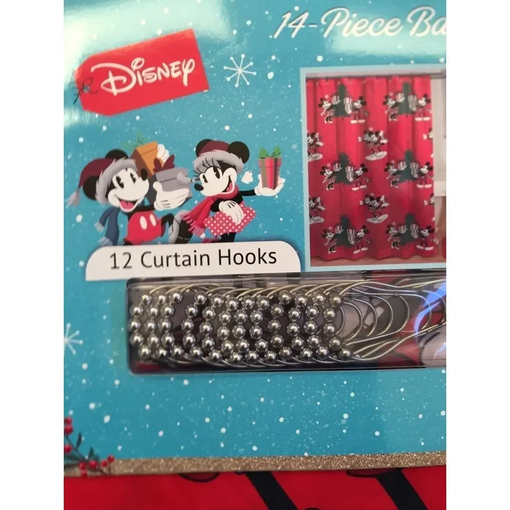 Disney❤️Christmas 14 Pieces Curtain & Bath Rug Set
